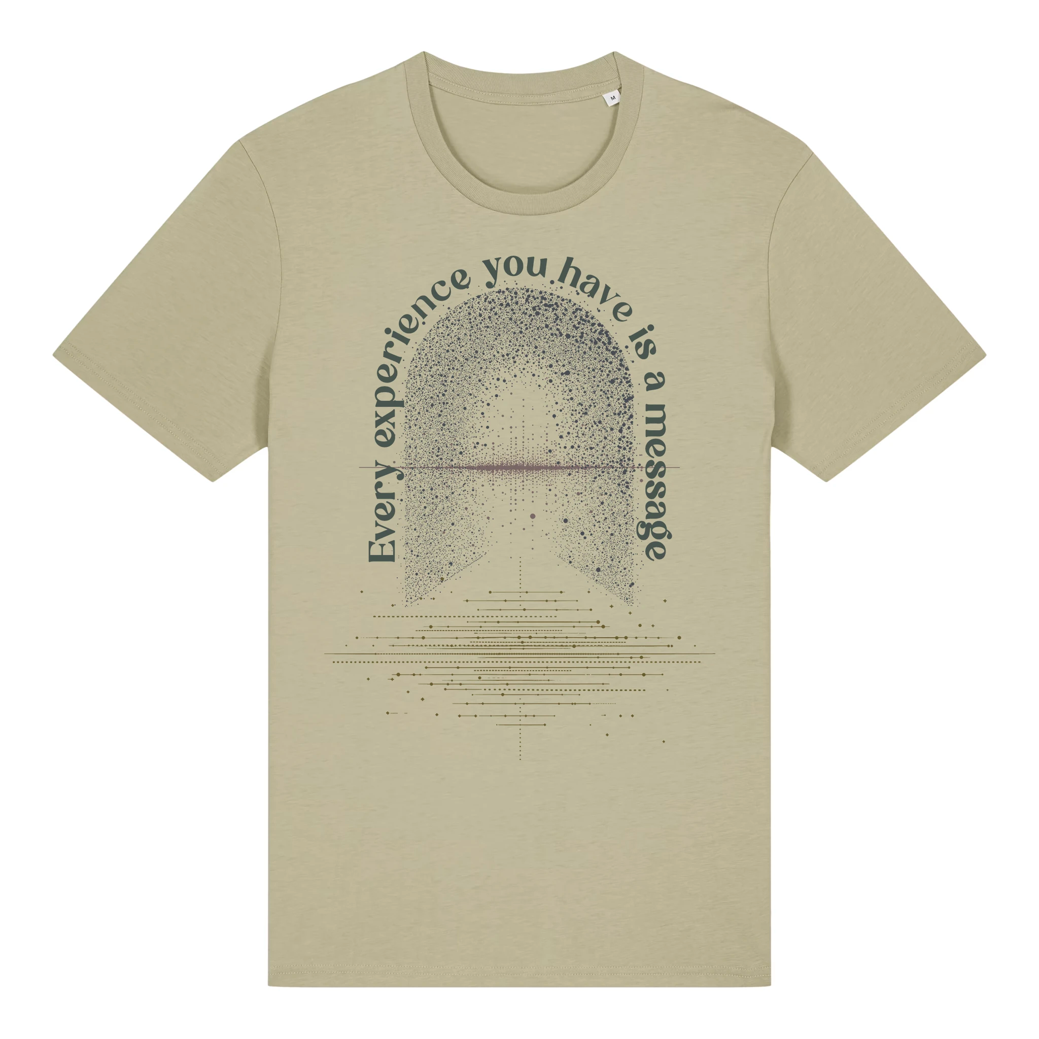 TOLS The Awakening theme men's unisex medium fit organic cotton T-shirt in Sage, front - All Messages