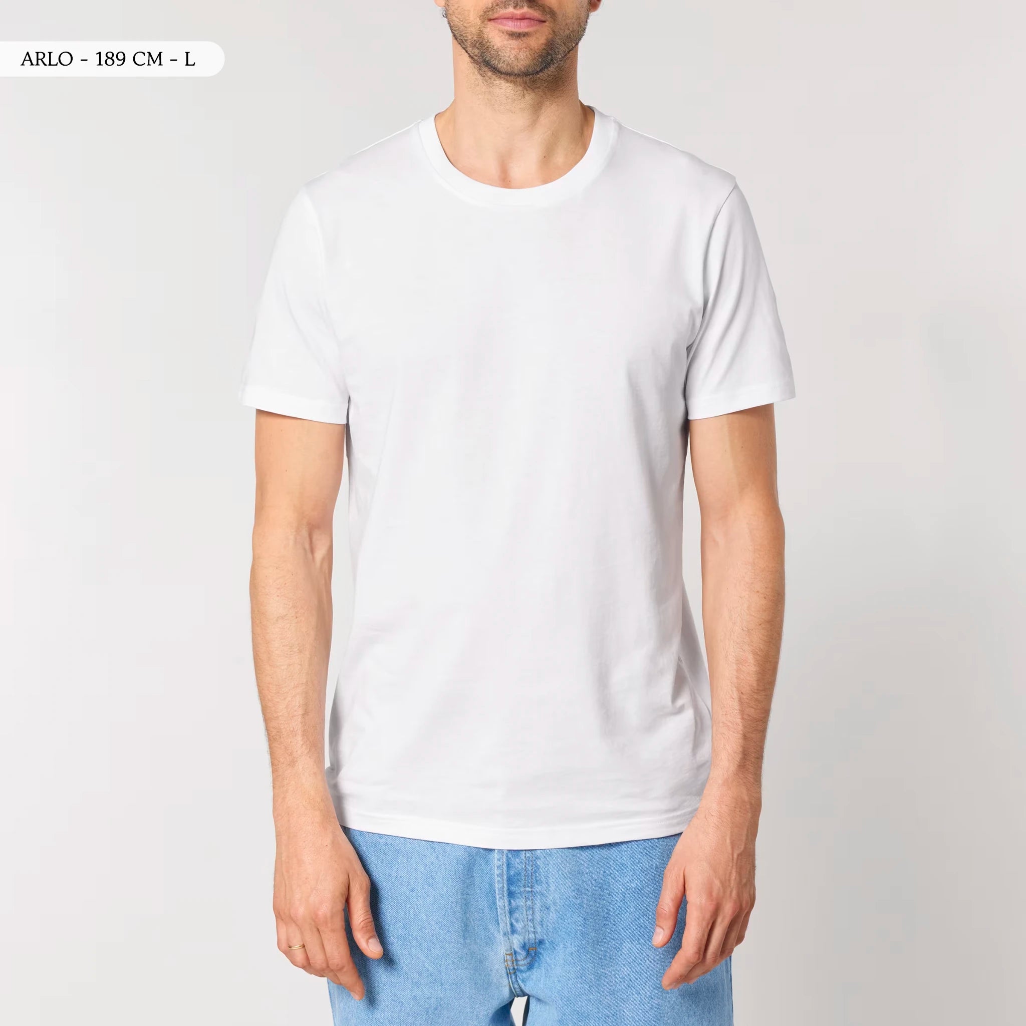 TOLS The Awakening theme men's unisex medium fit organic cotton T-shirt in White, male front - Seed Rebellion