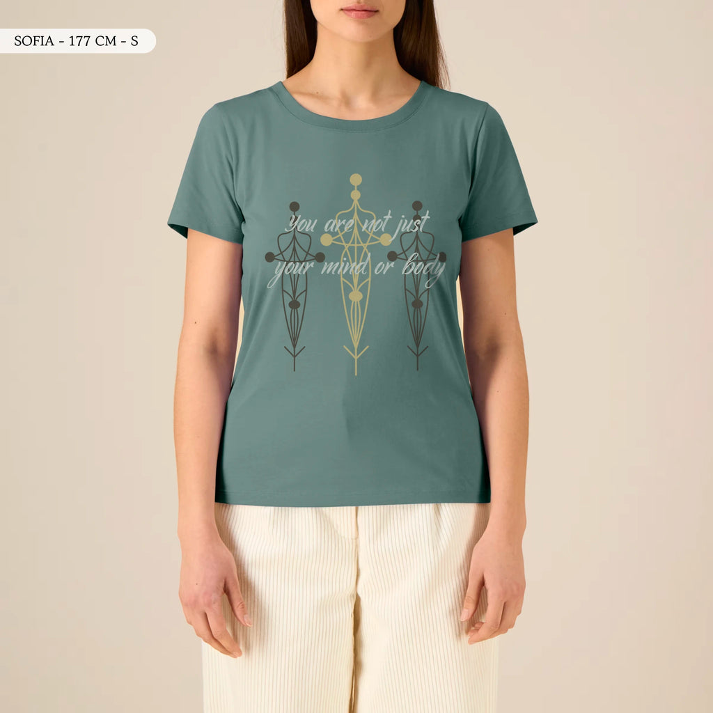 TOLS The Awakening theme women's fitted organic cotton T-shirt in Green Bay, female front - Not Just
