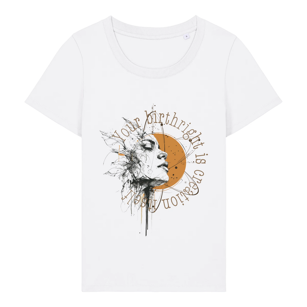 TOLS The Awakening theme women's fitted organic cotton T-shirt in White, front - Remember
