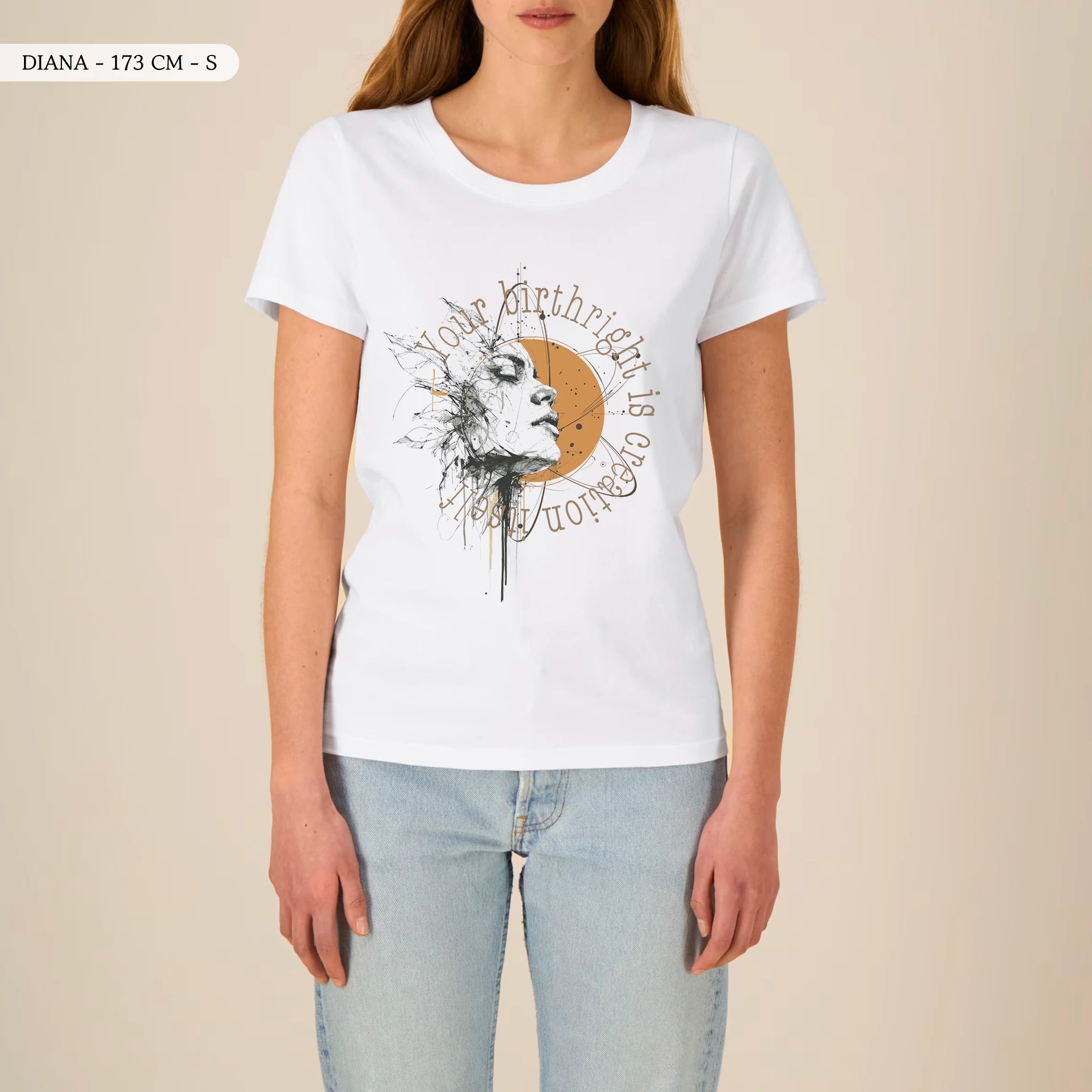 TOLS The Awakening theme women's fitted organic cotton T-shirt in White, female front - Remember