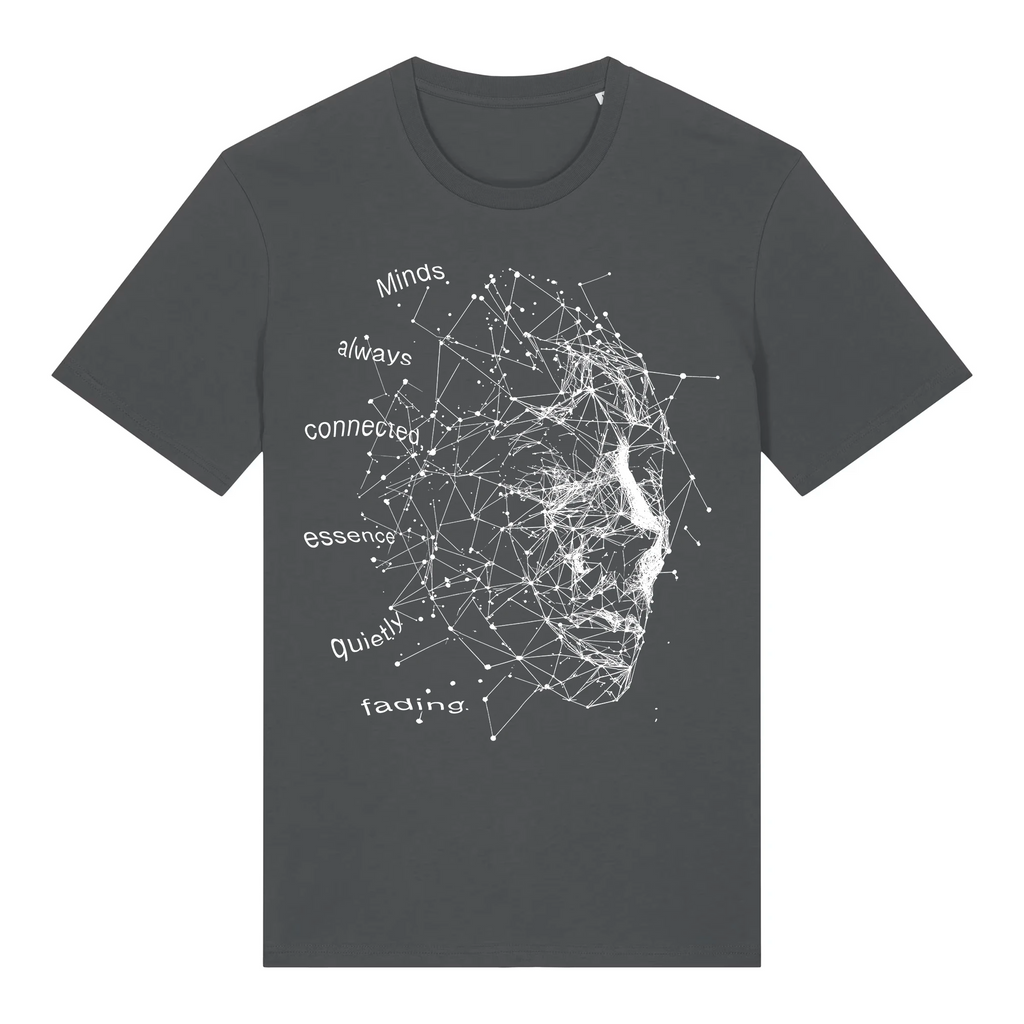 TOLS The Old Ways theme men's unisex medium fit organic cotton T-shirt in Anthracite, front - Data Trap