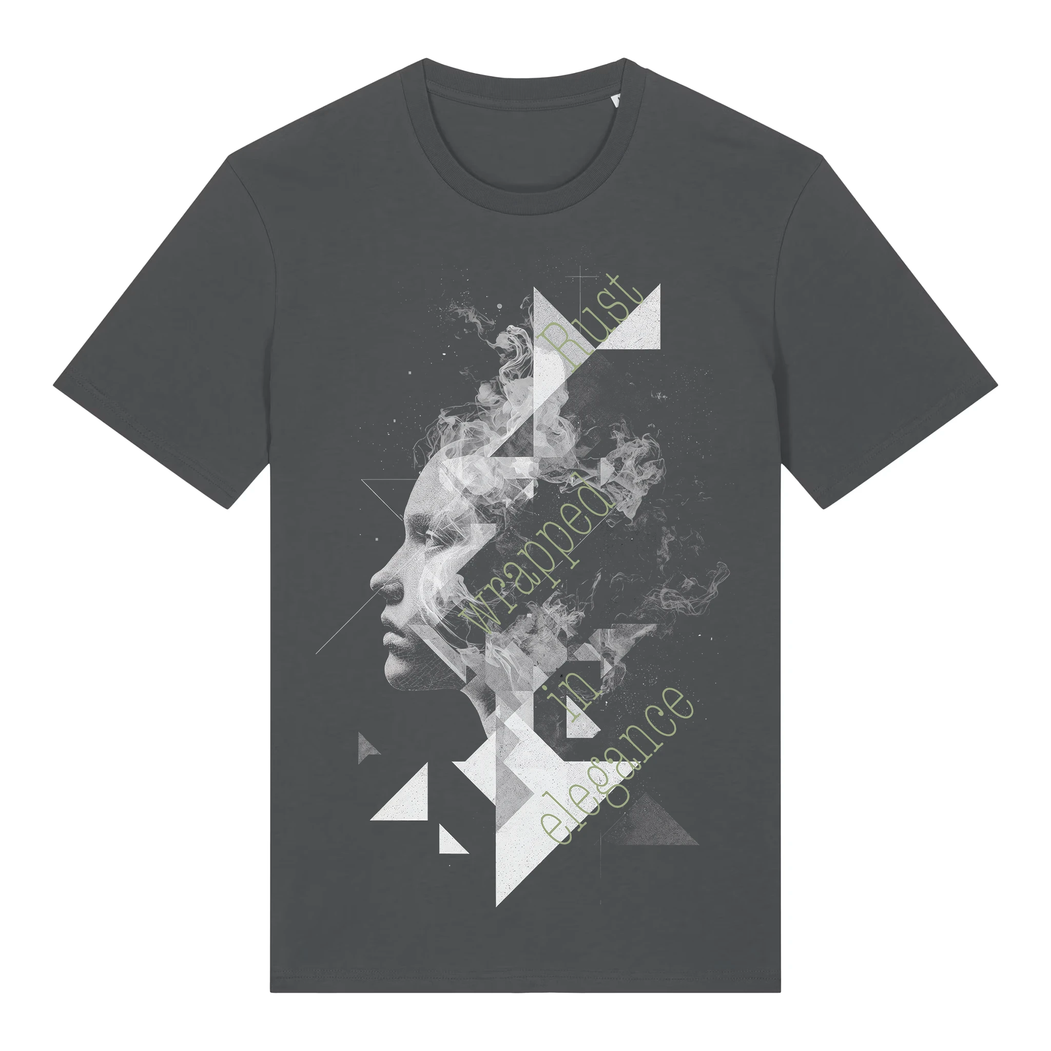 TOLS The Old Ways theme men's unisex medium fit organic cotton T-shirt in Anthracite, front - Invisible Rust