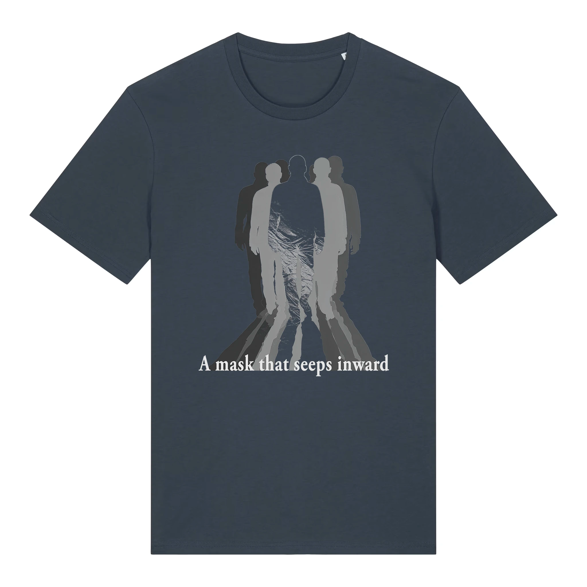 TOLS The Old Ways theme men's unisex medium fit organic cotton T-shirt in India Ink Grey, front - Neural Costume