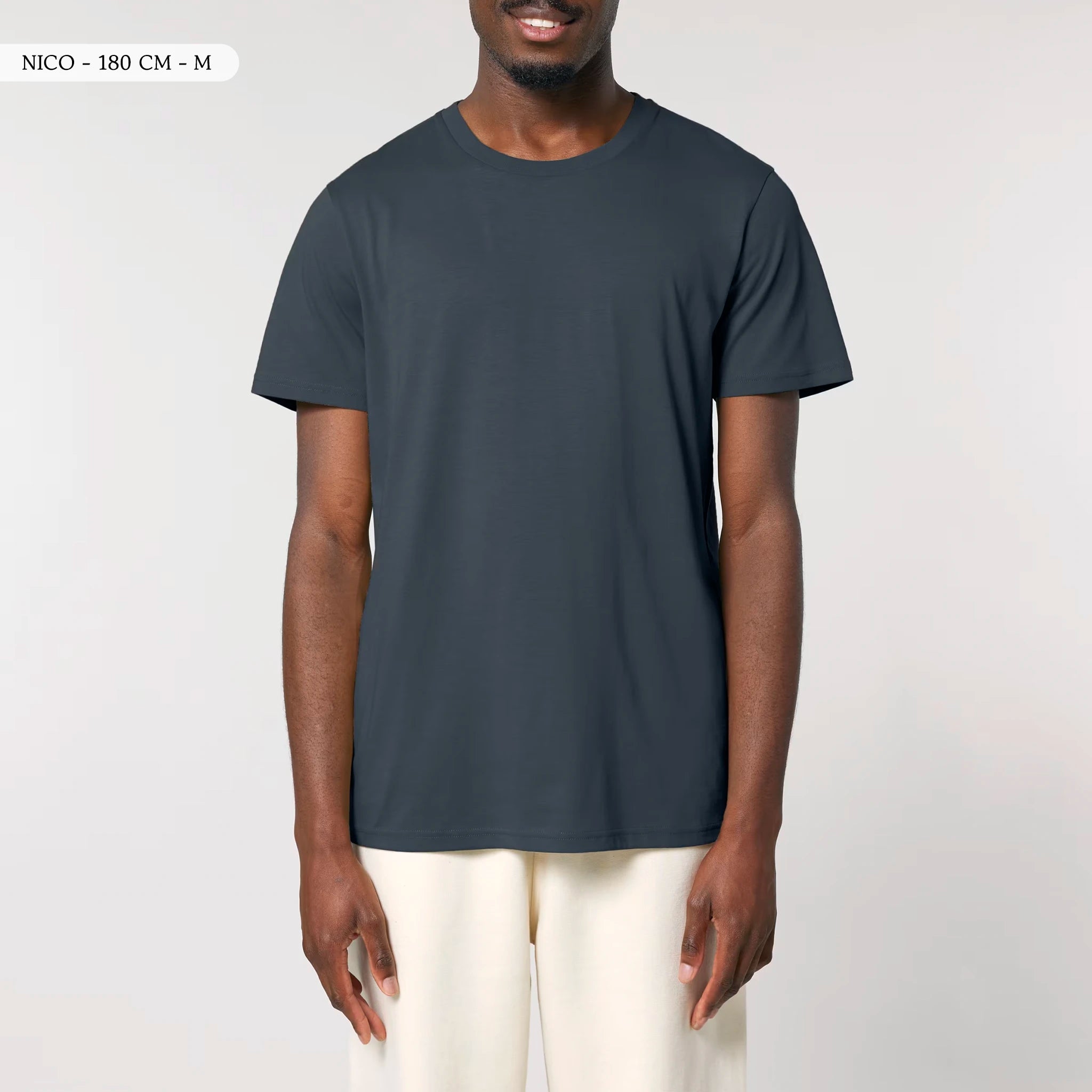 TOLS The Old Ways theme men's unisex medium fit organic cotton T-shirt in India Ink Grey, male front - Rust-Tongued