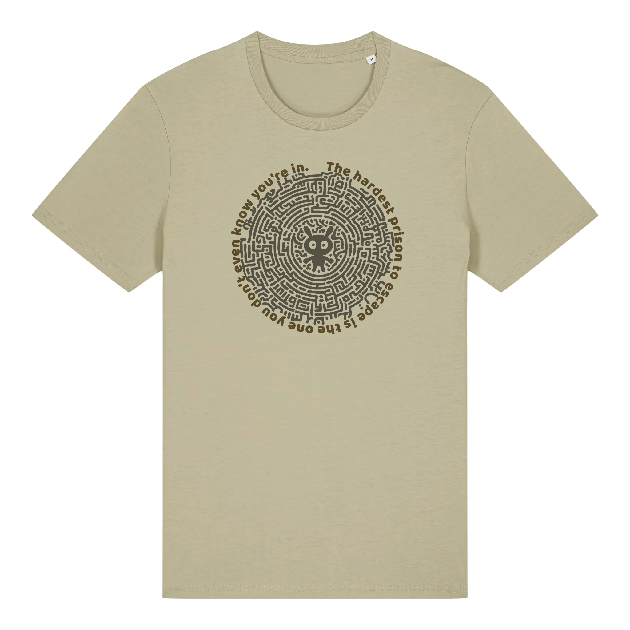 TOLS The Old Ways theme men's unisex medium fit organic cotton T-shirt in Sage, front - Mental Bars
