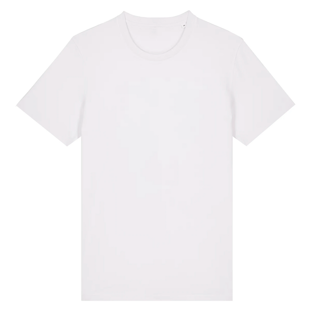 TOLS The Old Ways theme men's unisex medium fit organic cotton T-shirt in White, front - Control Tool