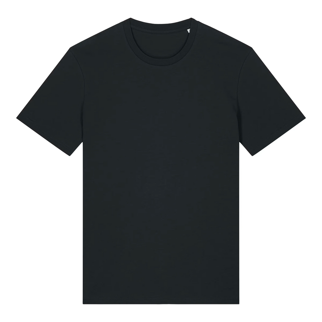 TOLS The Old Ways theme men's unisex medium fit organic cotton T-shirt in Black, front - Life on Display